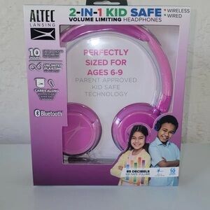 Altec Lansing Pink 2-in-1 Kid Safe Headphones